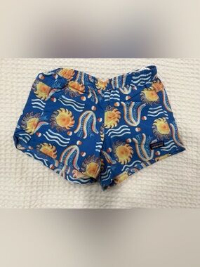 Patagonia Royal Blue “baggies” shorts  with Sun & Wave Print